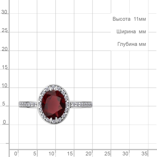 Кольцо из серебра с ювелирным кристаллом