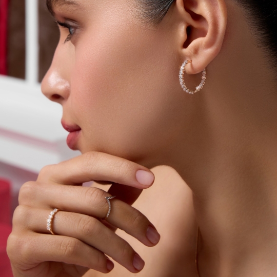 Кольцо на фалангу из золота с фианитами