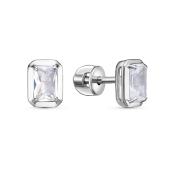 Серьги из серебра с фианитами