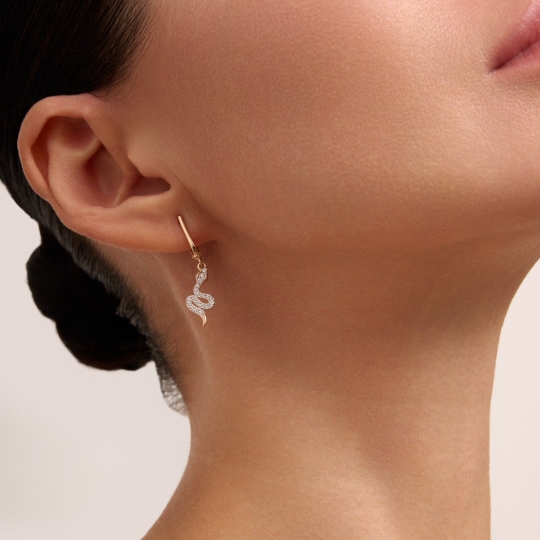 Серьги из золота с алмазной гранью