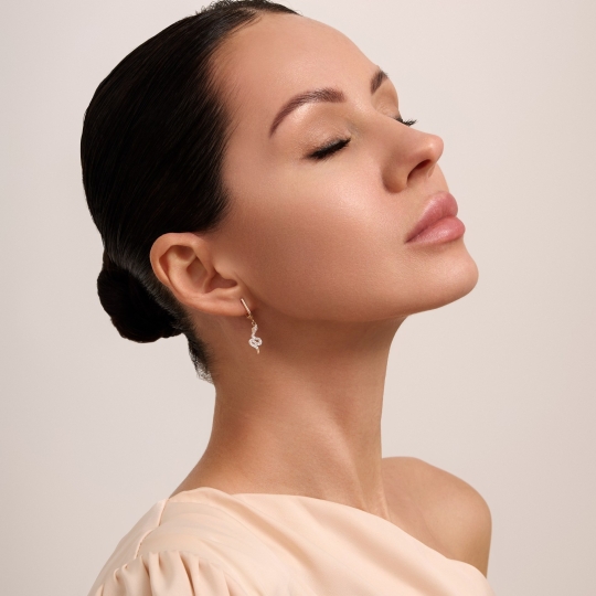 Серьги из золота с фианитами