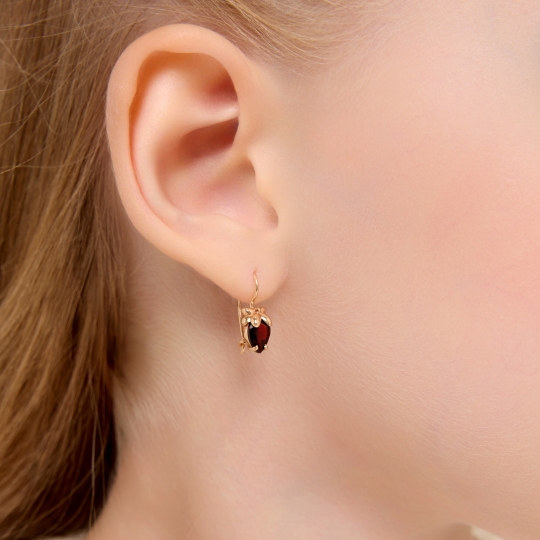 Серьги из золота с бриллиантами и танзанитами