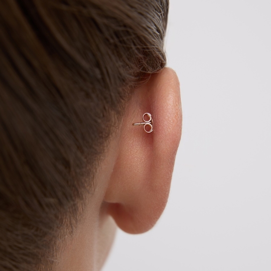 Серьга одиночная из золота с фианитами