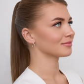 Серьга одиночная из золота с фианитами