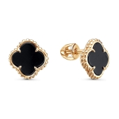 Серьги из золота с ониксами