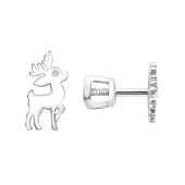 Асимметричные серьги из серебра с фианитами