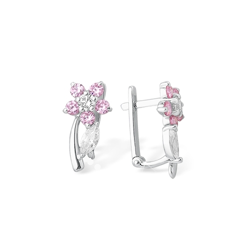 Серьги из серебра с ювелирными кристаллами