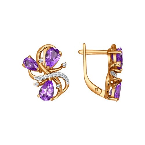 Серьги из белого золота с бриллиантами 