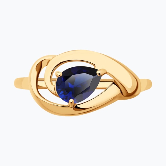 Серьги из золота с сапфировыми корундами