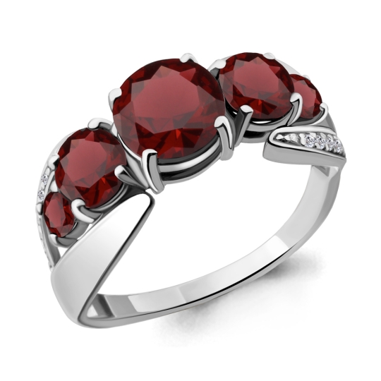 Кольцо из серебра с фианитами