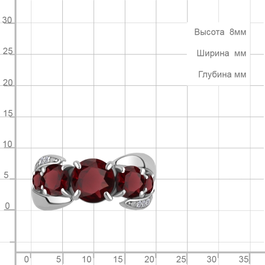 Кольцо из серебра с фианитами