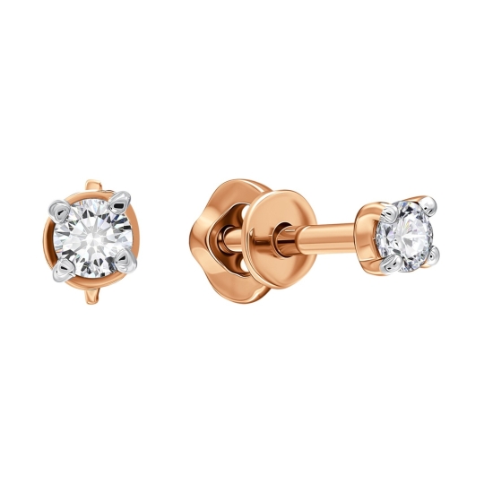 Серьги из золота с фианитами 