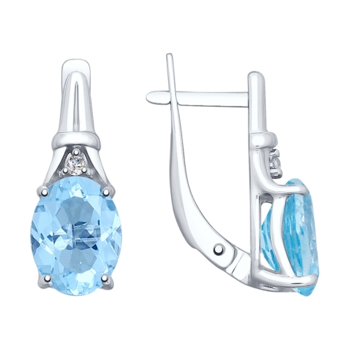 Серьги из серебра с позолотой со вставками из агата и малахита