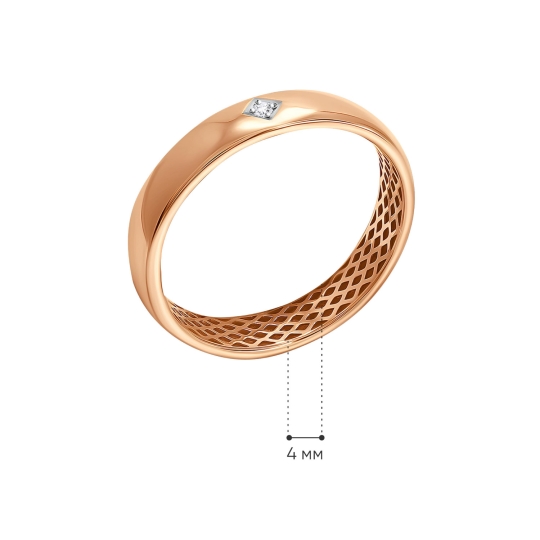 Обручальное кольцо из золота с бриллиантом