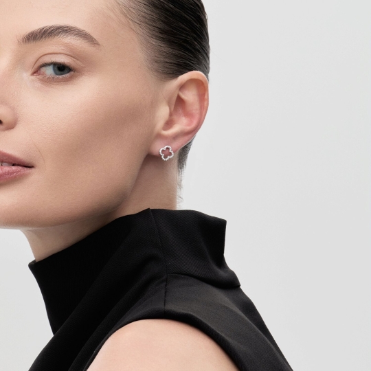 Серьги из серебра с фианитами