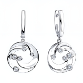 Серьги из серебра с фианитами