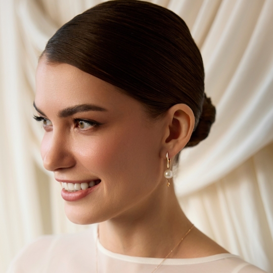 Серьги из золота с жемчугом