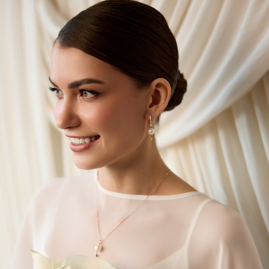 Серьги из золота с жемчугом