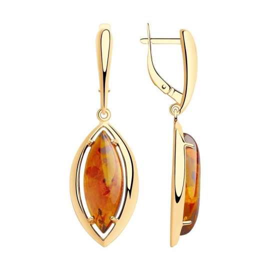 Серьги из серебра с ситаллами и фианитами