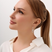 Серьги из серебра с фианитами