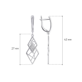 Серьги из серебра с фианитами