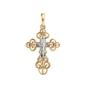 Подвеска-крест из серебра с позолотой