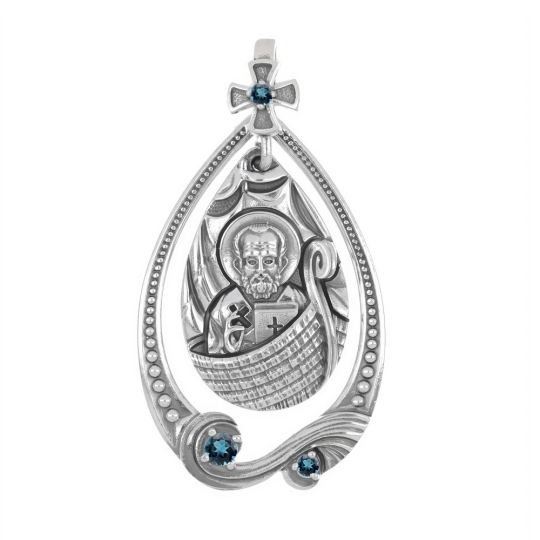 Подвеска из серебра с ювелирными кристаллами и фианитами