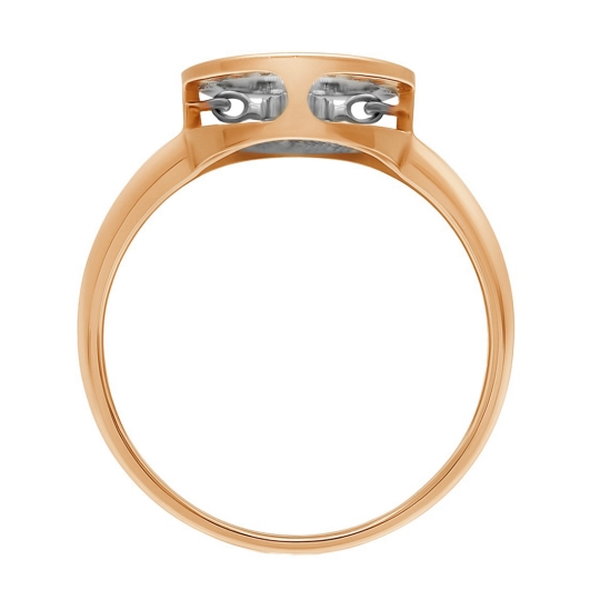 Кольцо из белого золота с бриллиантами и "танцующим" бриллиантом