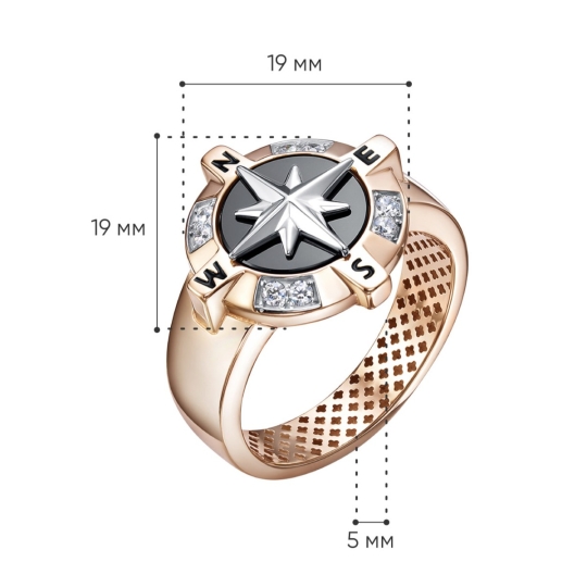 Кольцо из золота с бриллиантами и "танцующим" бриллиантом