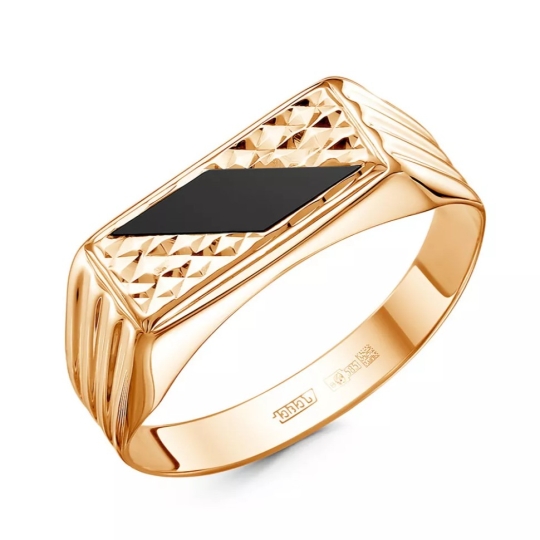 Кольцо из золота с ситаллом турмалин