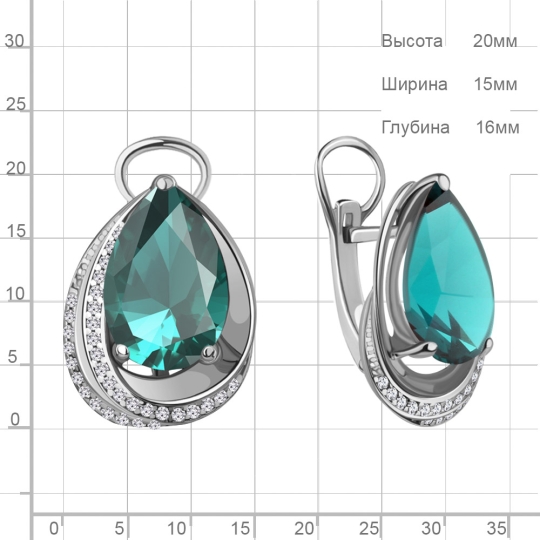 Серьги из серебра с эмалью