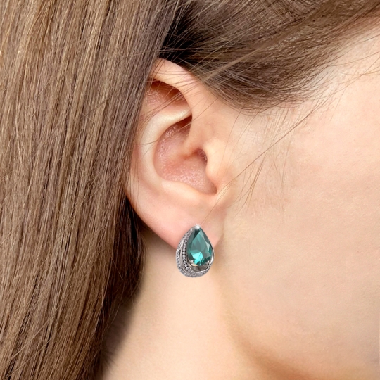 Серьги из серебра с эмалью