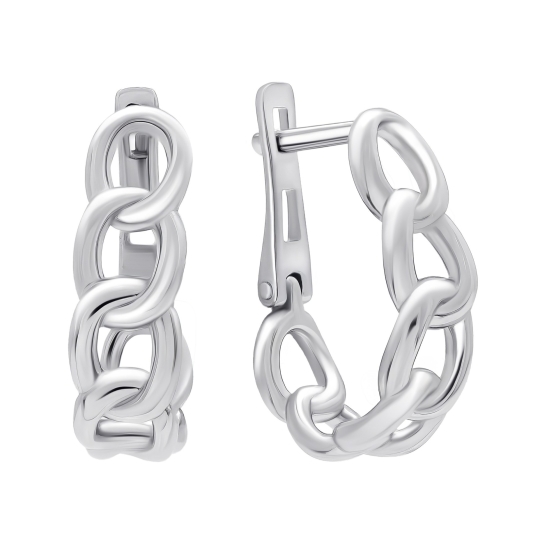 Серьги из серебра с фианитами