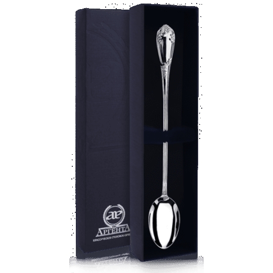 Ложка детская из серебра с эмалью "Маша"