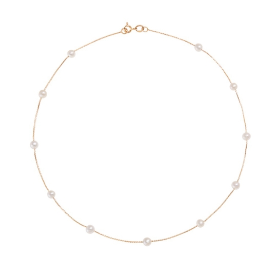 Колье из белого золота с выращенным бриллиантом и рубином 