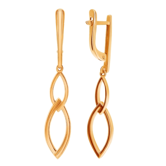 Серьги из золота с фианитами