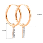 Серьги-трансформеры из золота с фианитами