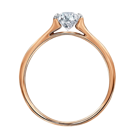 Кольцо из золота с сапфиром и фианитами