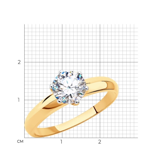 Кольцо из золота с фианитом