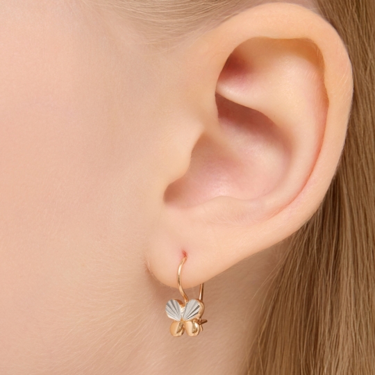 Серьги из золота с бриллиантами и изумрудами