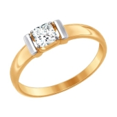 Кольцо из золота с фианитом