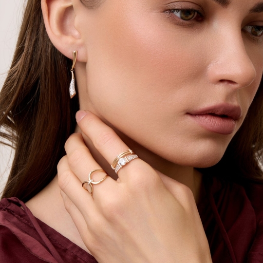 Браслет из золота с фианитами