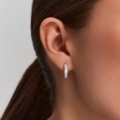 Серьги из серебра с фианитами 