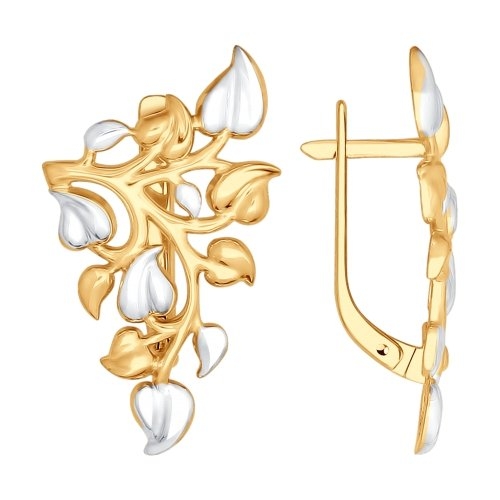 Серьги из серебра с фианитами