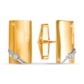 Запонки из золота с фианитами 