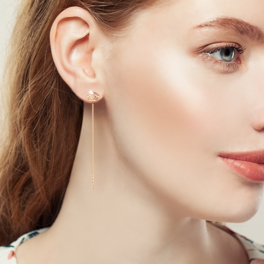 Серьги из серебра с фианитами