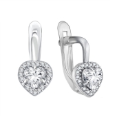 Серьги из серебра с фианитами