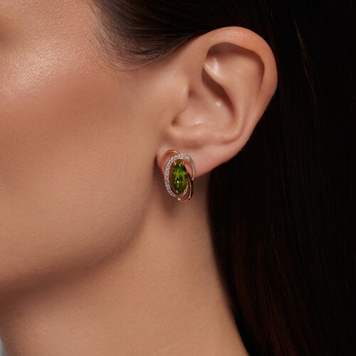 Серьги из золота с фианитами