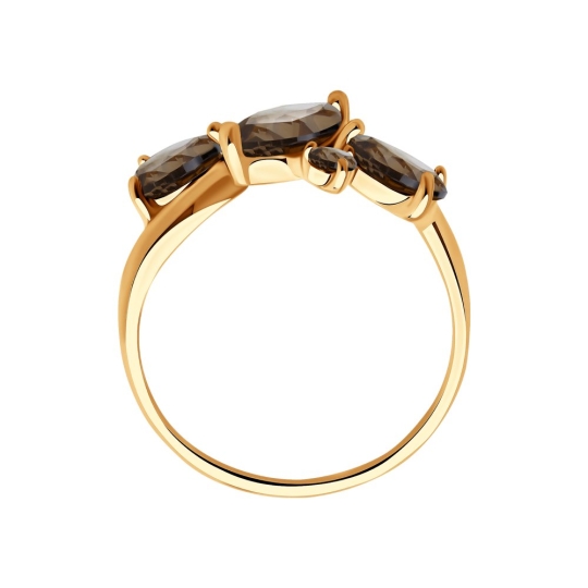 Кольцо из серебра с позолотой и гранатами