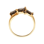 Кольцо из серебра с позолотой и раухтопазами